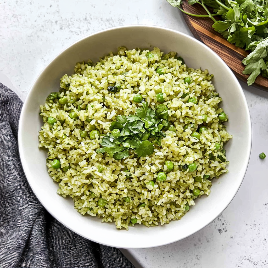 Recipe preparation for Flavorful Green Rice