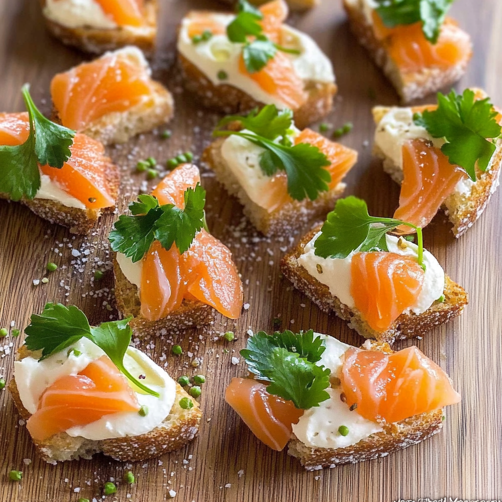 Recipe preparation for Smoked Salmon Bites