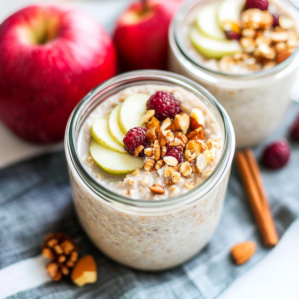 Recipe preparation for Apple Cinnamon Overnight Oats