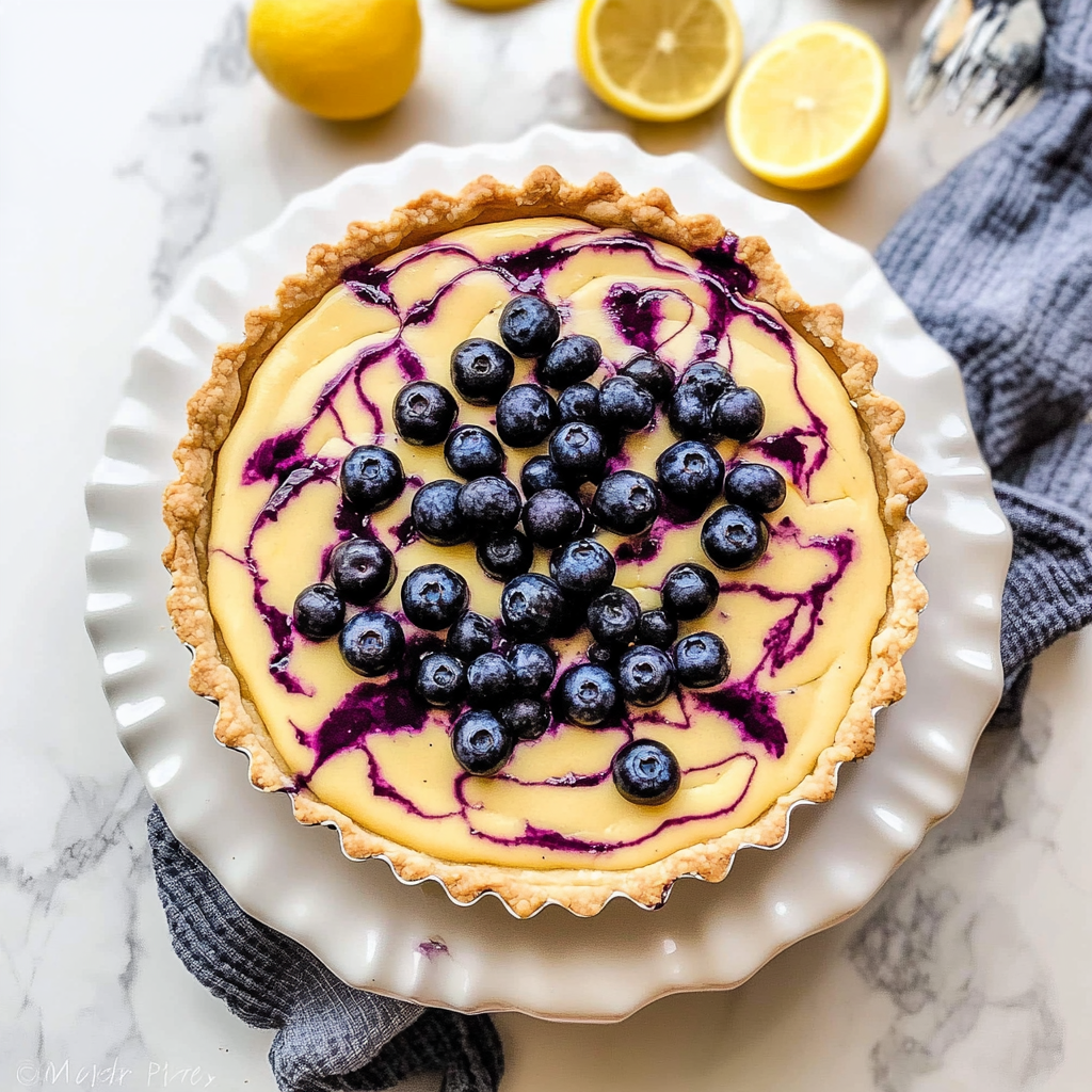 Recipe preparation for Lemon Blueberry Tart