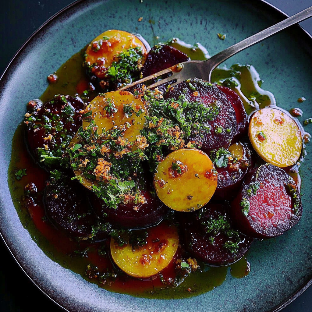 Recipe preparation for Roasted Beets with Orange Gremolata