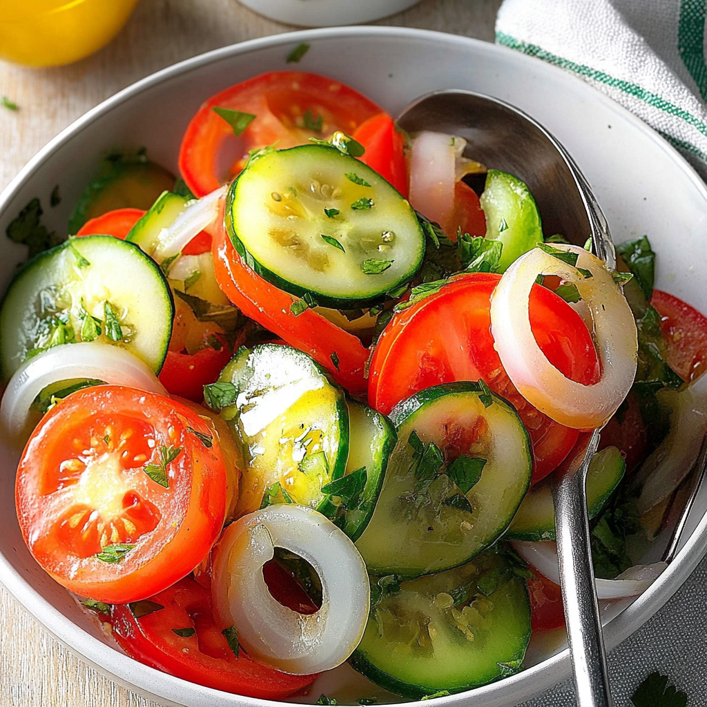 Recipe preparation for Garden Tomato Salad