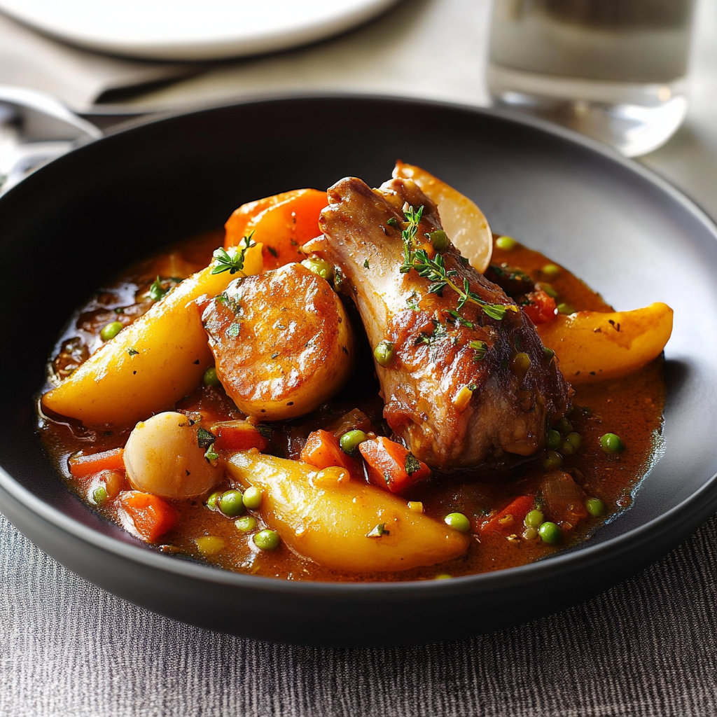 Recipe preparation for Lamb Shank Navarin