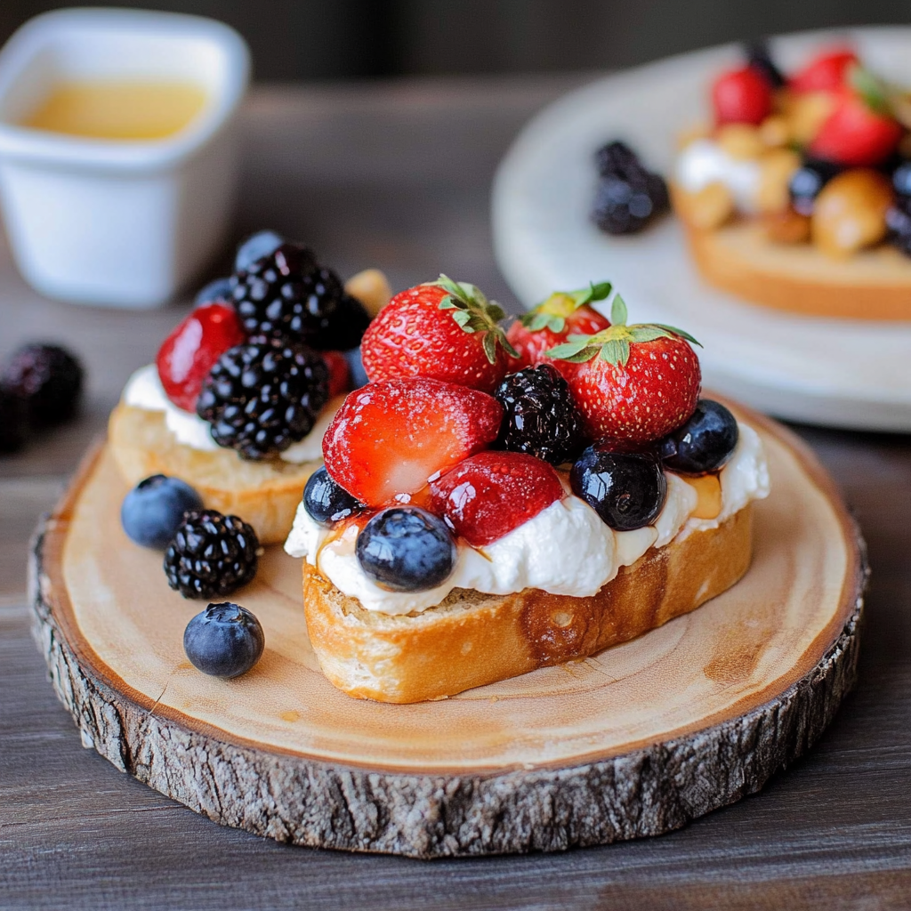 Recipe preparation for Whipped Cottage Cheese Berry Toast
