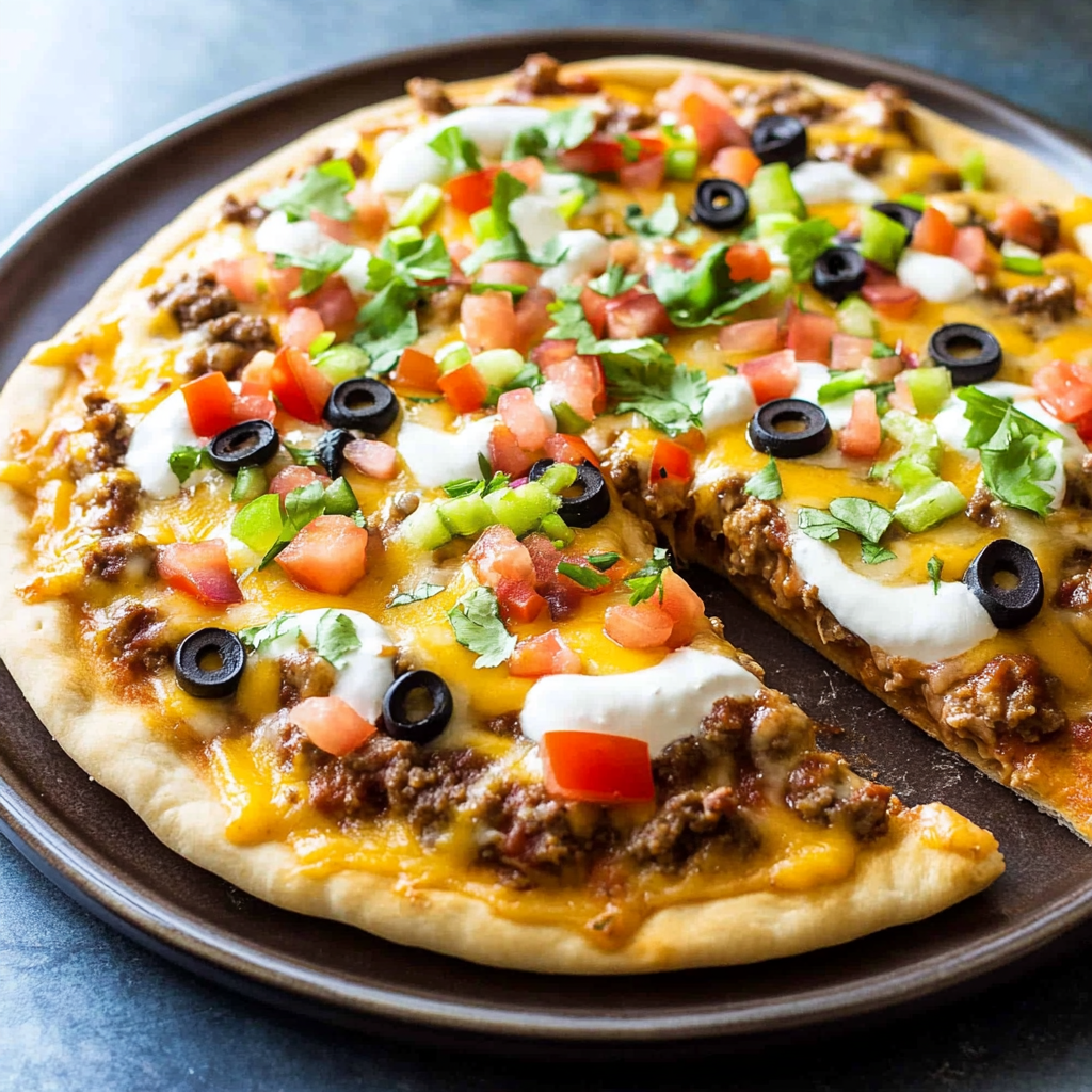 Recipe preparation for Easy Taco Pizza