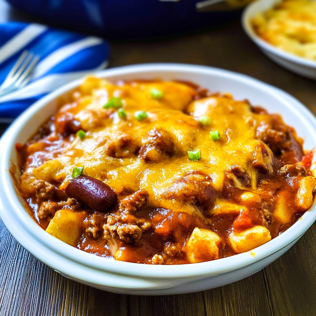Recipe preparation for Chili Dog Casserole