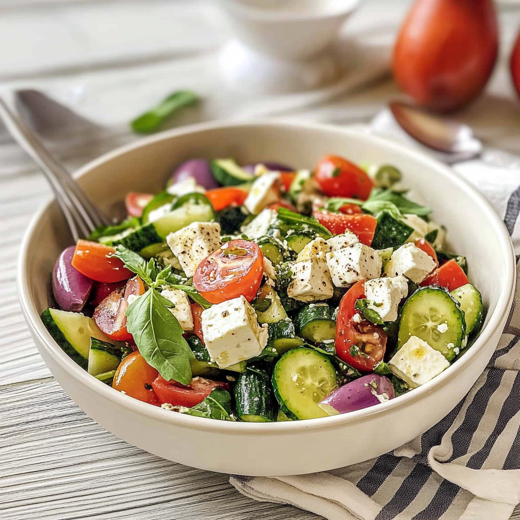 Recipe preparation for Southern Farmhouse Feta & Veggie Salad
