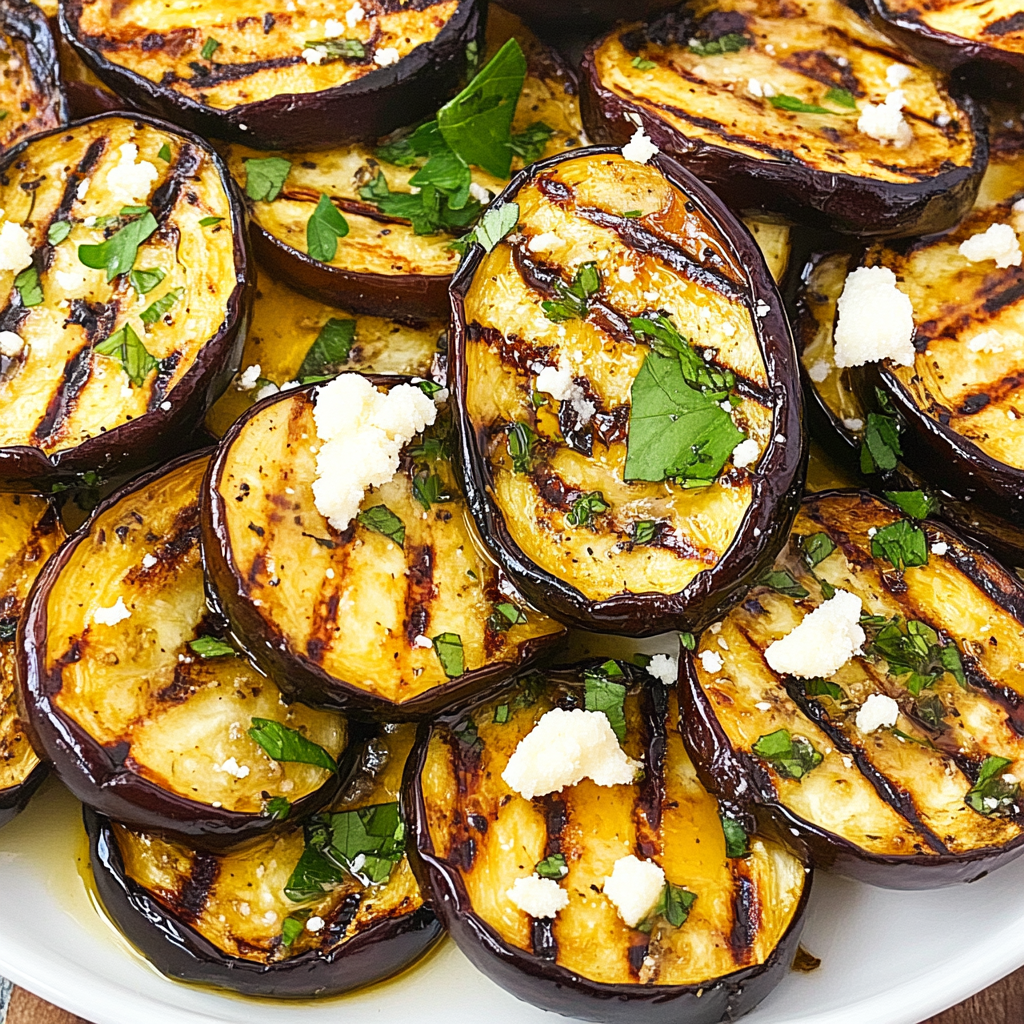 Recipe preparation for Grilled Eggplant