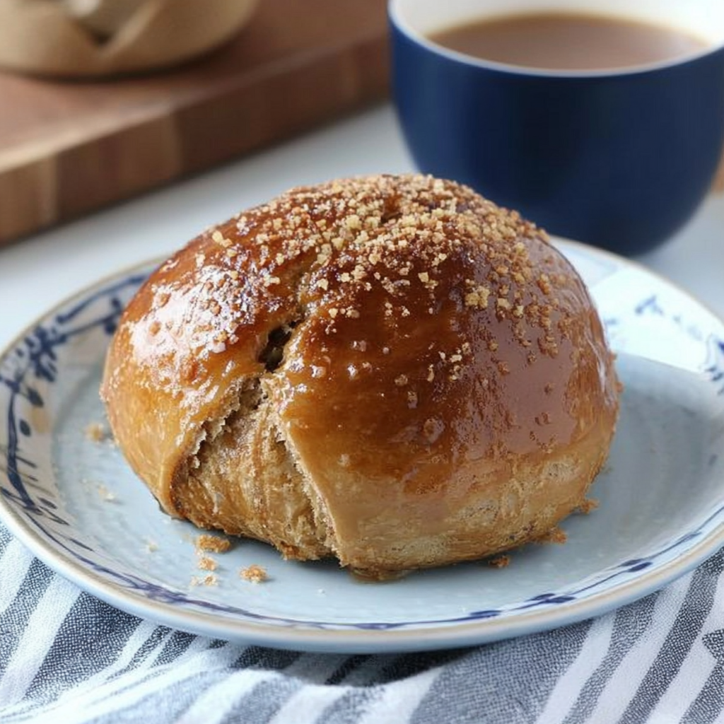 Recipe preparation for White Chocolate Caramel Gingerbread Brioche Rolls