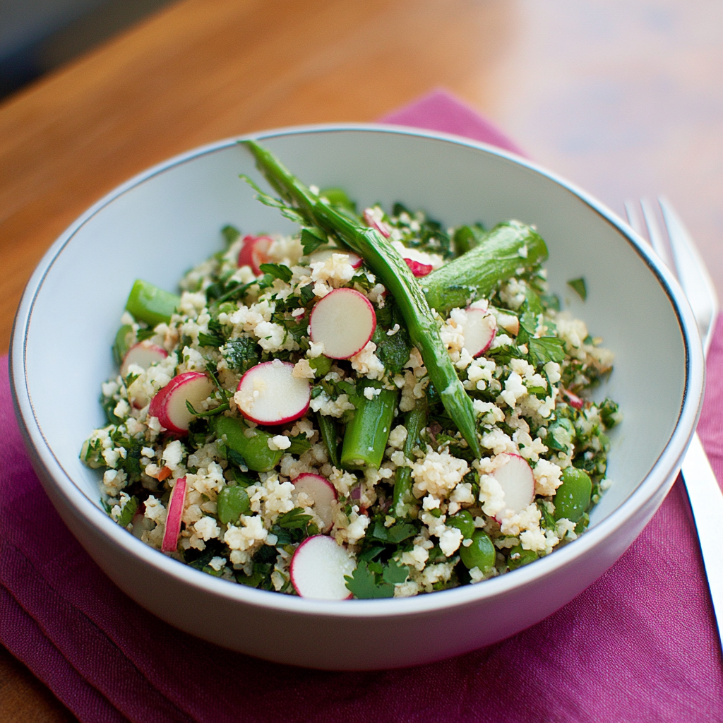 Recipe preparation for Spring Tabbouleh
