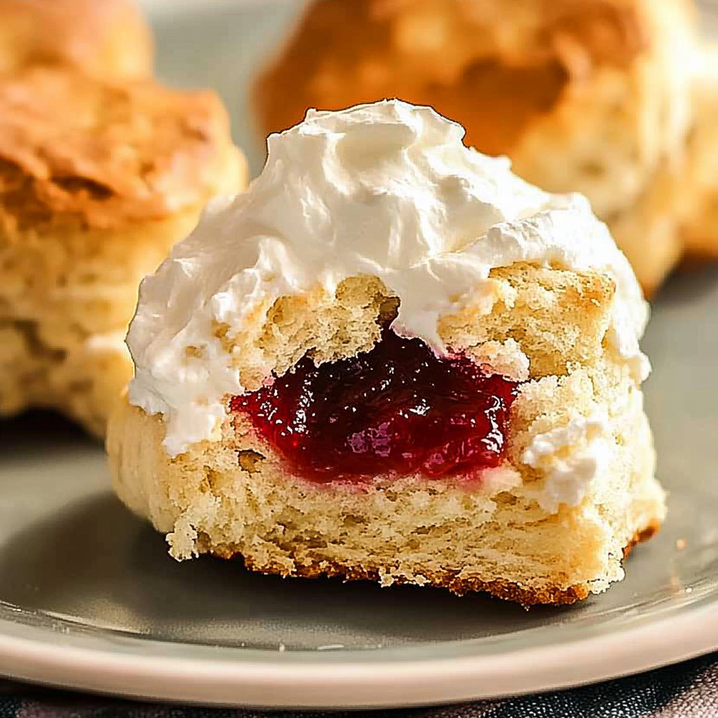 Recipe preparation for Classic Scones with Jam & Clotted Cream