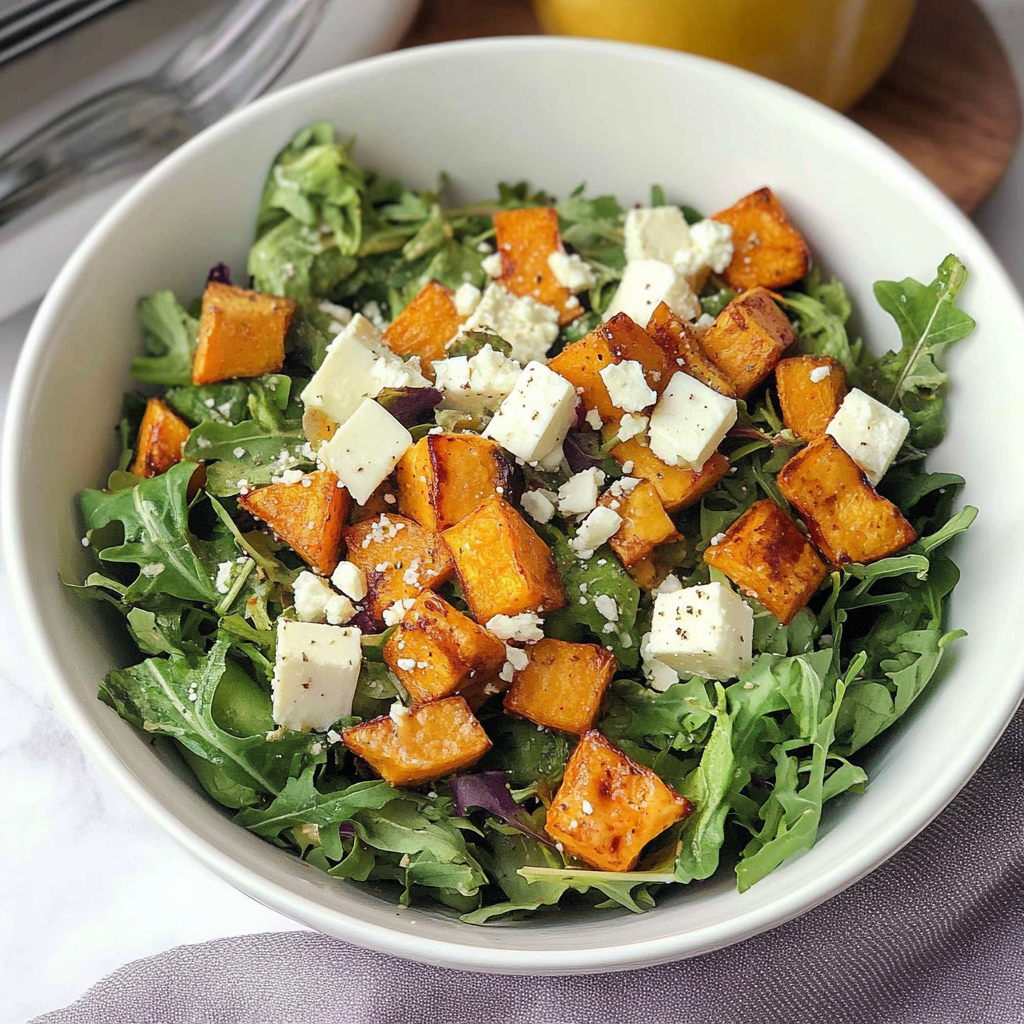 Recipe preparation for Sweet Potato Feta Salad