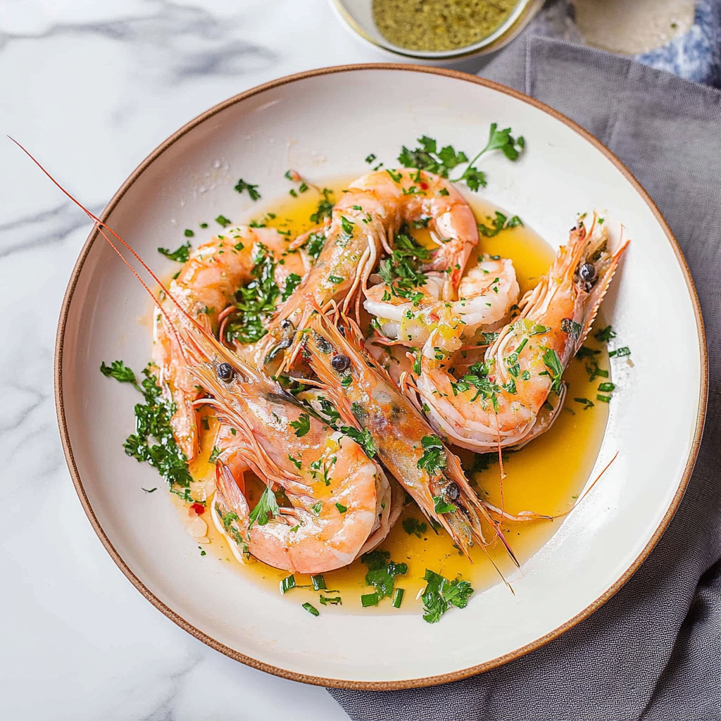 Recipe preparation for Grilled West Coast Spot Prawns in Tomato Fennel Broth