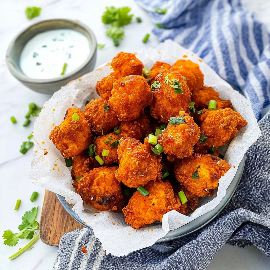 Recipe preparation for Mango Habanero Cauliflower Wings