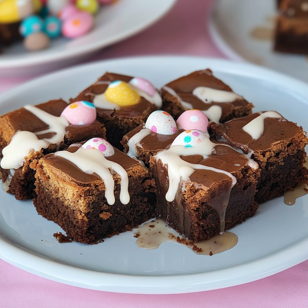 Recipe preparation for Easter Egg Hunt Brownie