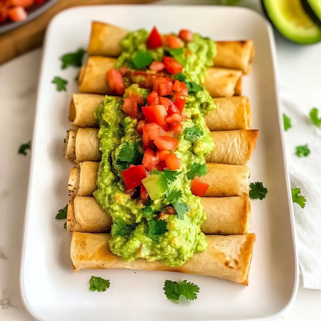 Recipe preparation for Vegan Taquitos with Guacamole