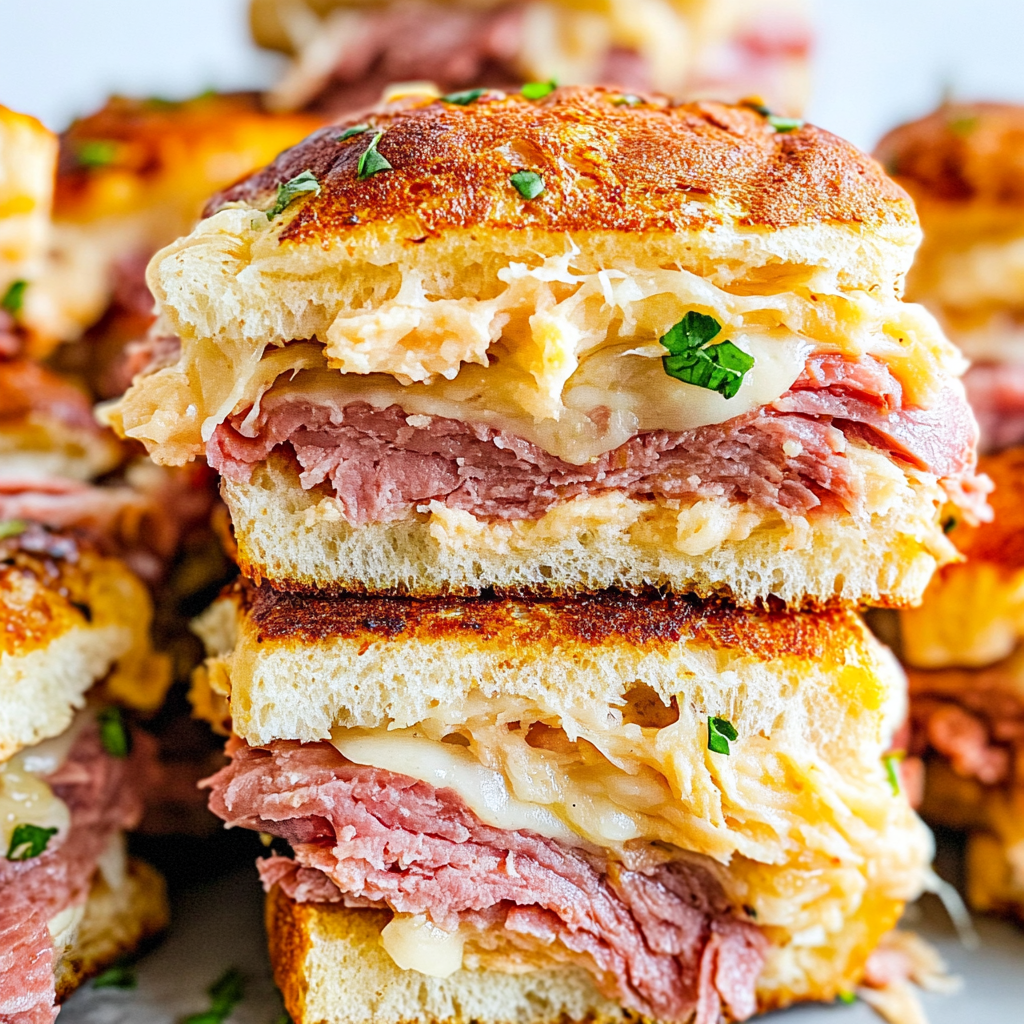 Recipe preparation for Oven Baked Reuben Sliders