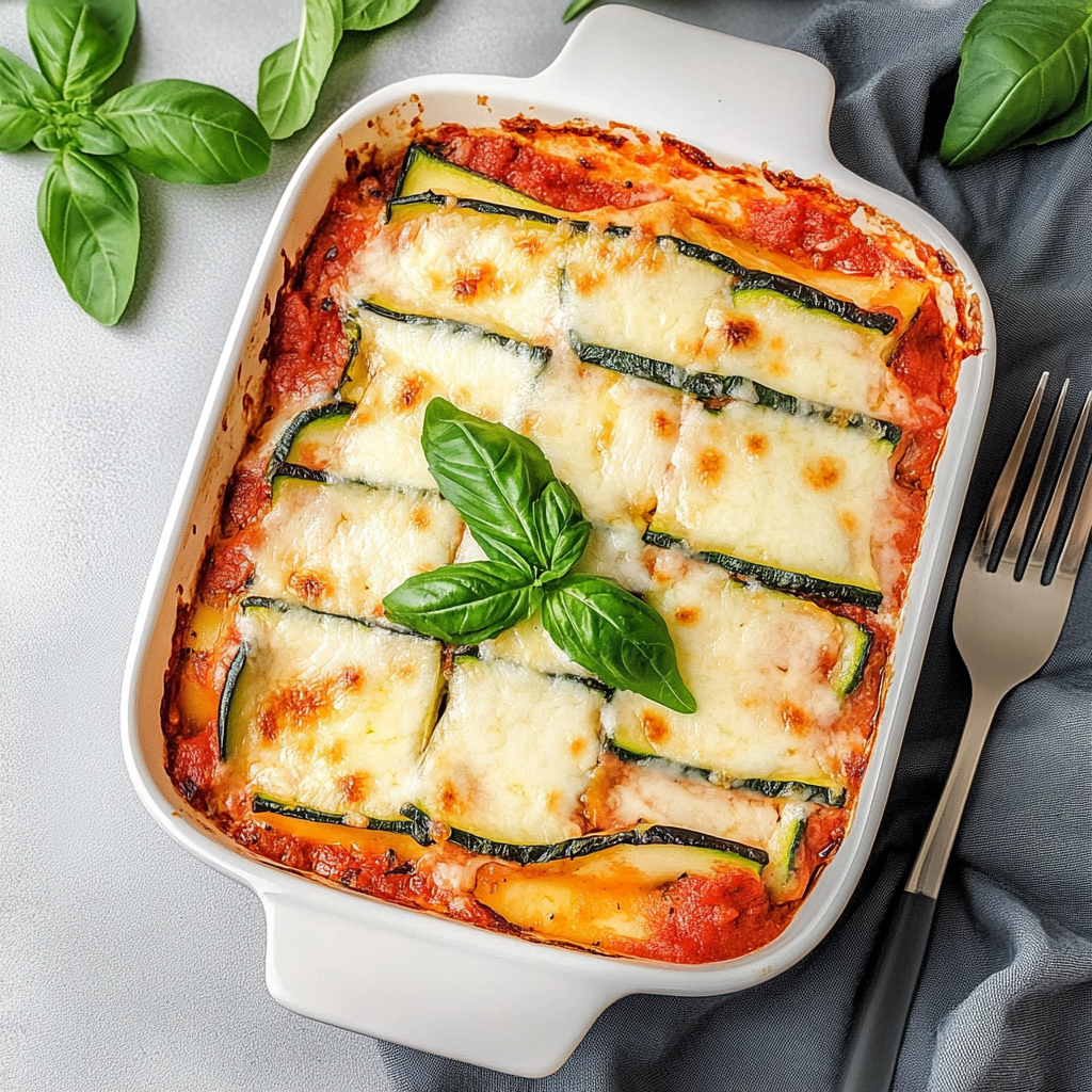 Recipe preparation for Zucchini Lattice Lasagna