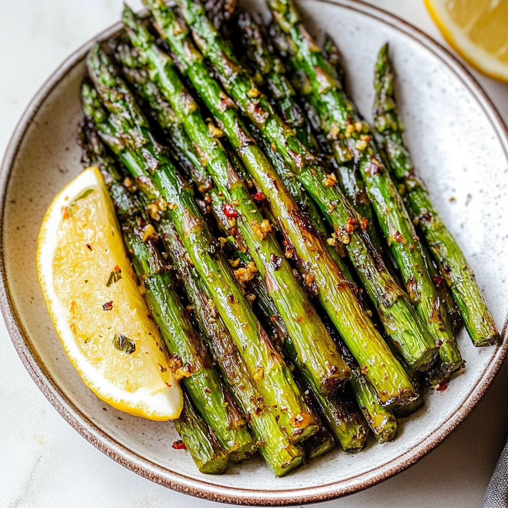 Recipe preparation for Easy Air Fryer Asparagus