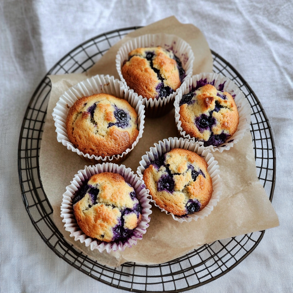 Recipe preparation for Jordan Marsh's Blueberry Muffins