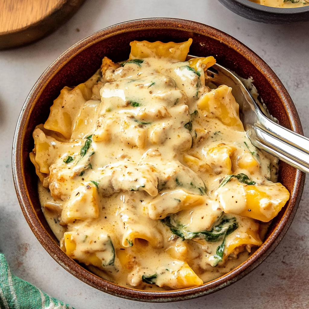 Recipe preparation for White Lasagna Soup