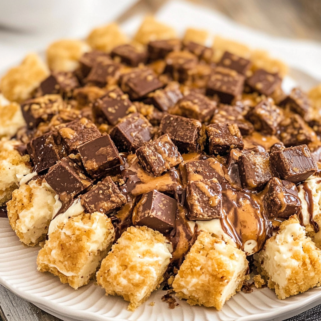 Recipe preparation for Snickers Cheese Ball