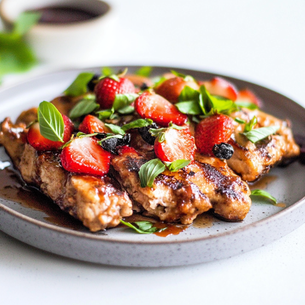 Recipe preparation for Strawberry Basil Chicken