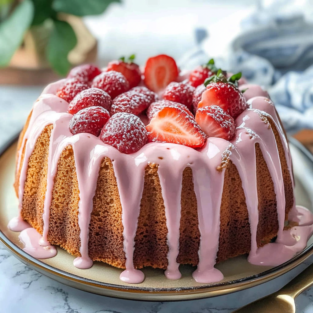 Recipe preparation for Strawberry Milkshake Poun Cake