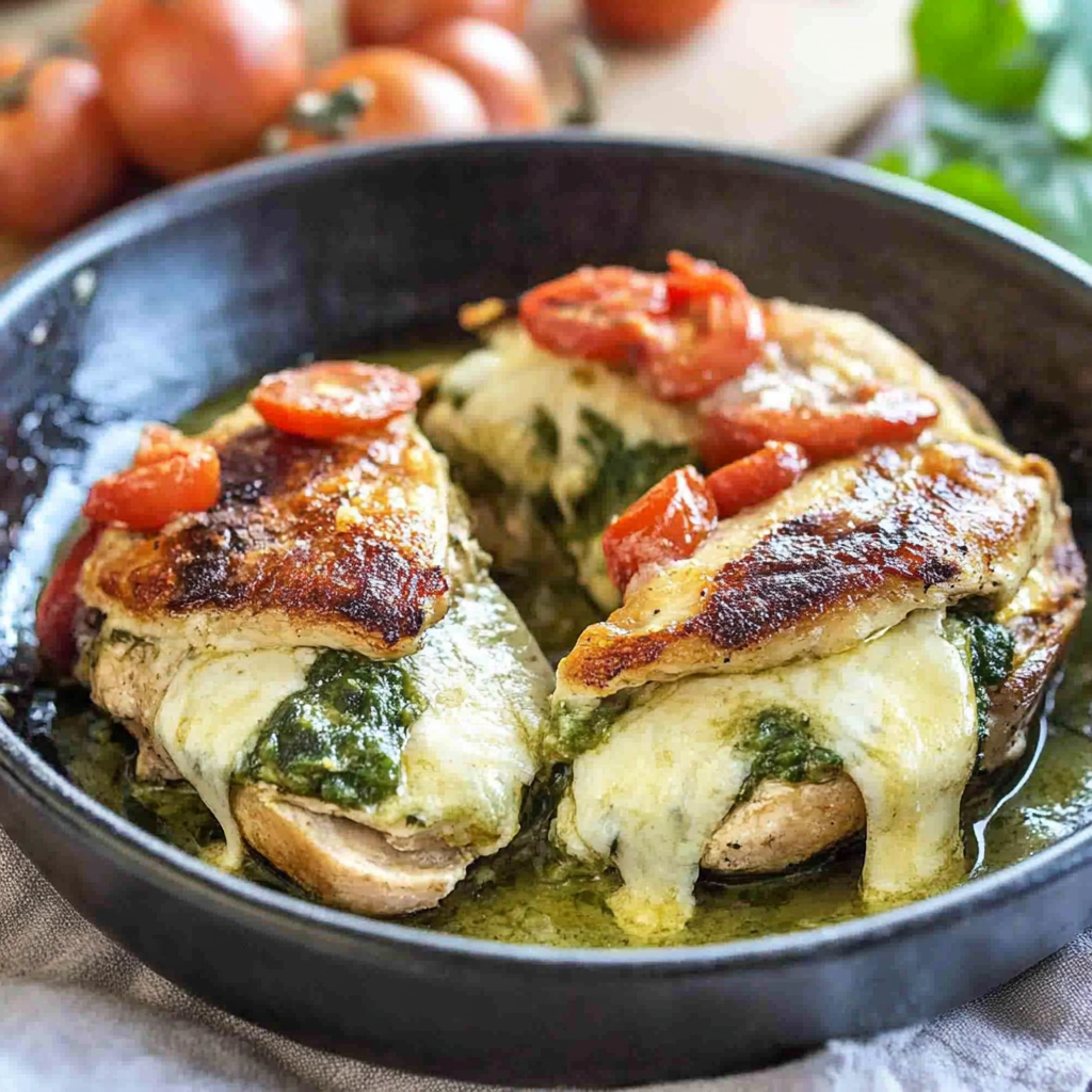 Recipe preparation for Mozzarella Stuffed Chicken