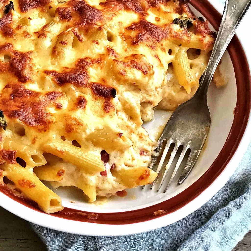 Recipe preparation for Chicken Penne Pasta Bake